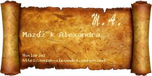 Mazák Alexandra névjegykártya
