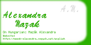 alexandra mazak business card